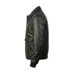 Adroit Black A2 Leather Bomber Jacket - Image 3