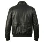 Adroit Black A2 Leather Bomber Jacket - Image 4