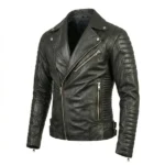 Gear Head Black Leather Biker Jacket - Image 3