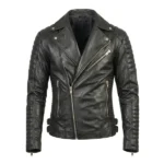 Gear Head Black Leather Biker Jacket