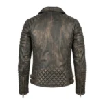 Gear Head Distressed Brown Leather Biker Jacket - Image 4