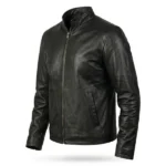 Mastero Black Leather Biker Jacket - Image 3