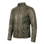 Mastero Distressed Brown Leather Biker Jacket - Image 3
