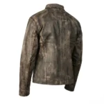Mastero Distressed Brown Leather Biker Jacket - Image 4