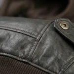 Noctra Black Hooded Leather Bomber Jacket - Image 10