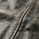 Redemption Distressed Brown Leather Biker Jacket - Image 5