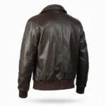 Sage Black Leather Bomber Jacket - Image 9