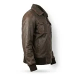 Spunk Black Leather Bomber Jacket - Image 7