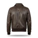 Spunk Black Leather Bomber Jacket - Image 9