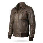 Spunk Black Leather Bomber Jacket - Image 8