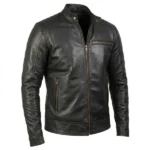 Tempest Black Leather Biker Jacket - Image 2