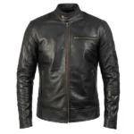 Tempest Black Leather Biker Jacket