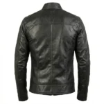 Tempest Black Leather Biker Jacket - Image 4