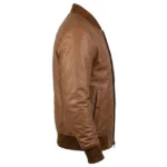 Trooper Ma-1 Black Leather Bomber Jacket - Image 7