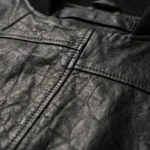 Trooper Ma-1 Distressed Black Leather Bomber Jacket - Image 5