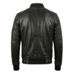 Trooper Ma-1 Black Leather Bomber Jacket - Image 4