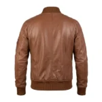 Trooper Ma-1 Black Leather Bomber Jacket - Image 9