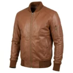 Trooper Ma-1 Black Leather Bomber Jacket - Image 8
