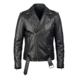 Valiant Black Leather Biker Jacket