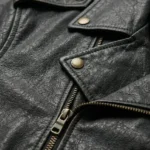 Valiant Distressed Brown Leather Biker Jacket - Image 10