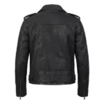 Valiant Distressed Brown Leather Biker Jacket - Image 9