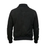 Aegus Black Suede Bomber Jacket - Image 4