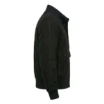 Aegus Black Suede Bomber Jacket - Image 2