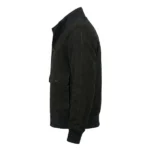 Aegus Black Suede Bomber Jacket - Image 3