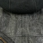 Dark Mile Black Hooded Leather Biker Jacket - Image 5
