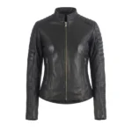 Rexi Quilted Black Leather Biker Jacket