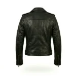 Rhonda Black Leather Biker Jacket - Image 4