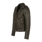 rhonda brown biker leather jacket