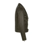 Rhonda Brown Leather Biker Jacket - Image 2