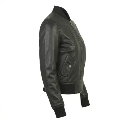 rukhs black bomber leather jacket