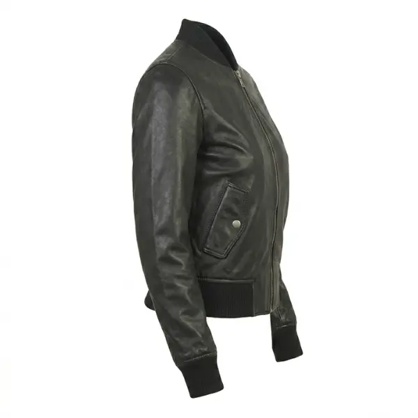 rukhs black bomber leather jacket
