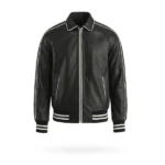 Stanley Black Leather Varsity Jacket