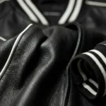 Stanley Black Leather Varsity Jacket - Image 5