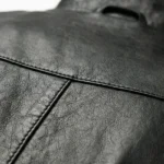 TrailBlazer Black Leather Bomber Jacket - Image 5