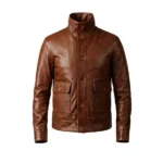 TrailBlazer Black Leather Bomber Jacket - Image 6