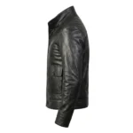 TrailBlazer Black Leather Bomber Jacket - Image 3