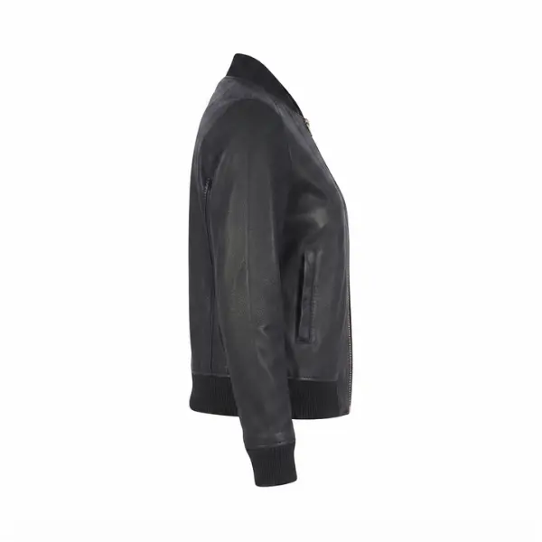 ira black bomber leather jacket