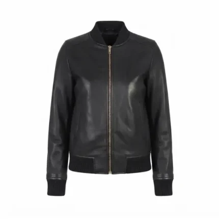 ira black leather bomber jacket