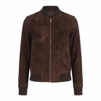 ira suede brown leather bomber jacket