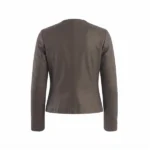 lexi collarless brown jacket