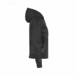luci black hooded bomber leather jacket