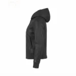 Luci Black Hooded Leather Bomber Jacket - Image 3
