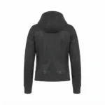 luci hooded black leather bomber jacket