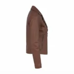 nira brown biker leather jacket