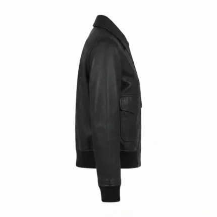 valerie black bomber leather jacket