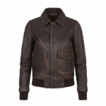 valerie brown leather bomber jacket